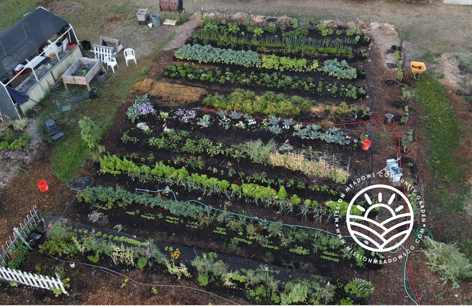 Mission Meadows Community Garden - overhead