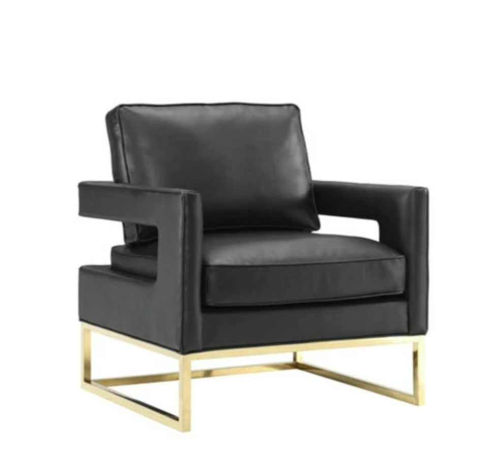 Avery Black Leather Armchair
