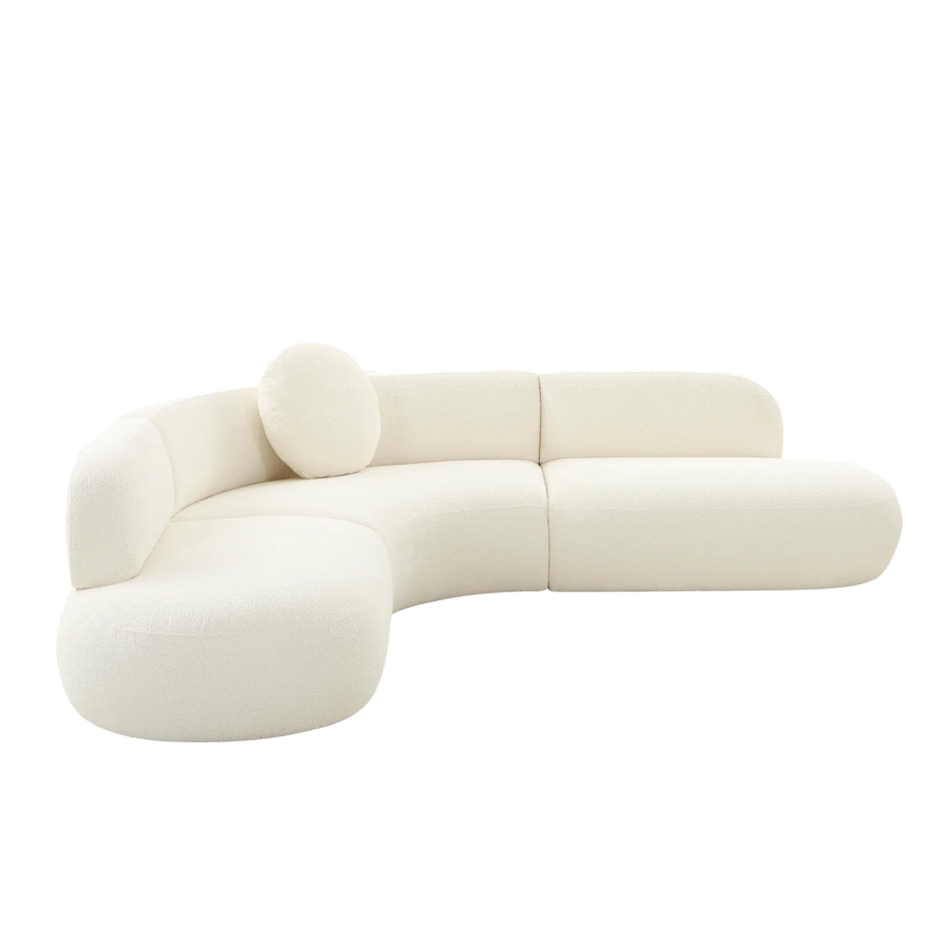 WHITE CURVED SECTIONAL