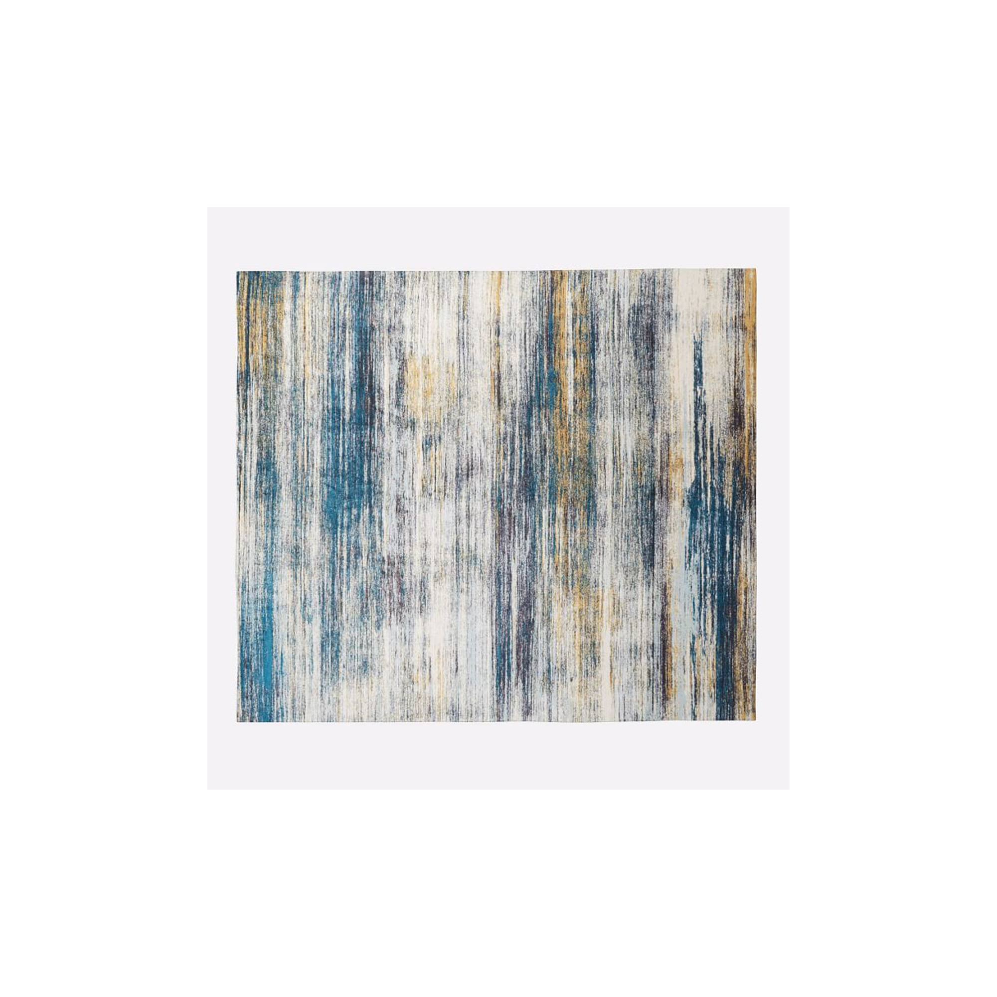 BLUE AND YELLOW MODERN LINES RUG