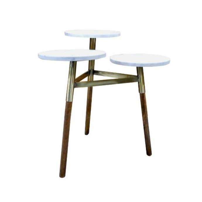 3 Tier Marble Top Side Table