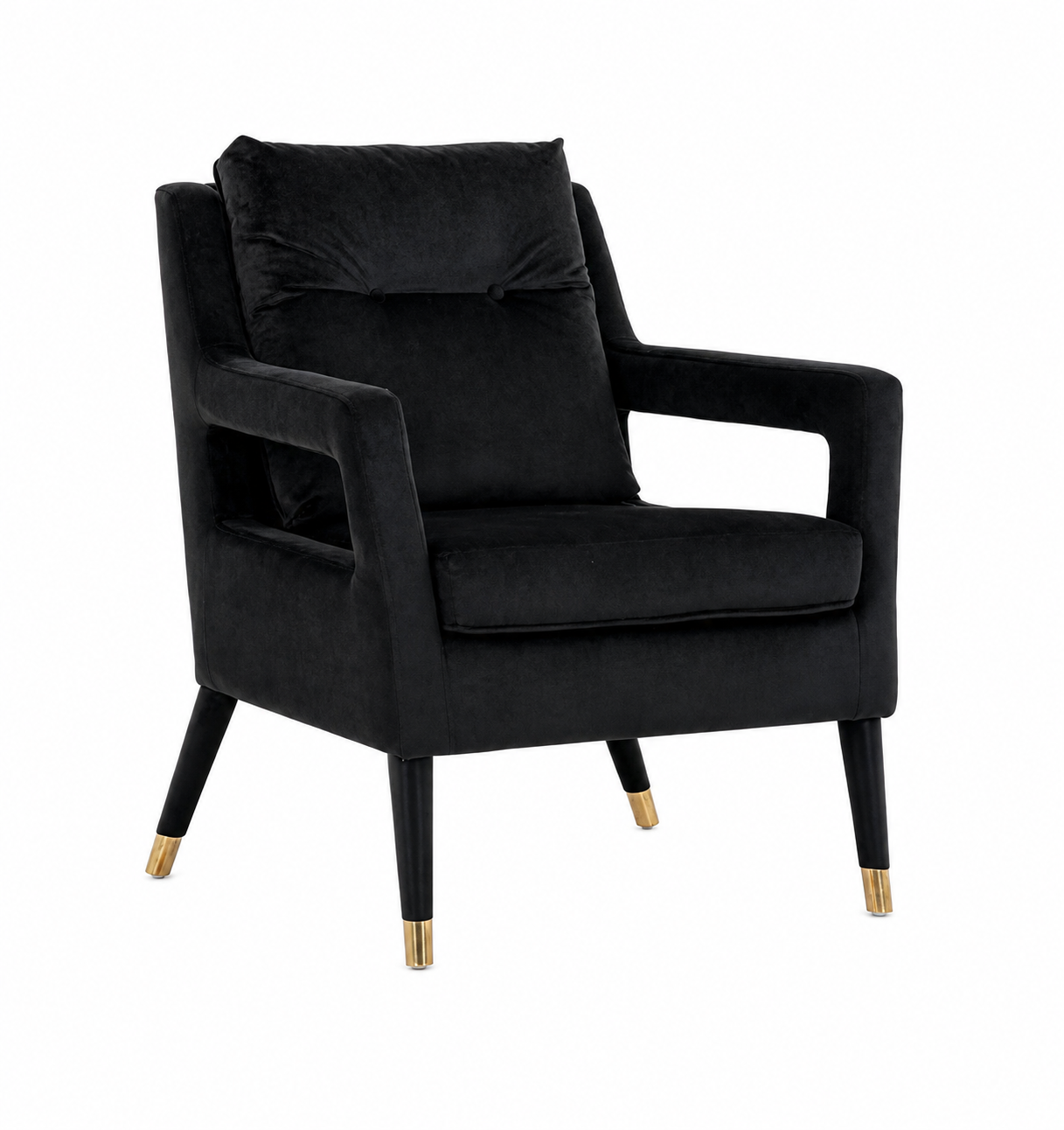 Black Velvet Accent Armchair