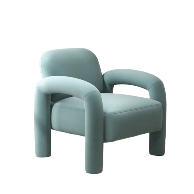 Blue Velvet Upholstered Armchair