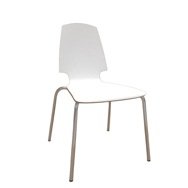 White Chair with Chrome Legs