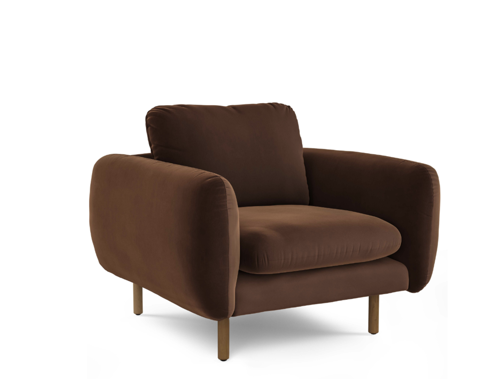 Brown Velvet Lounge Chair