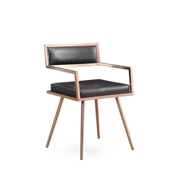 Black Croc and Rose Gold Armchair