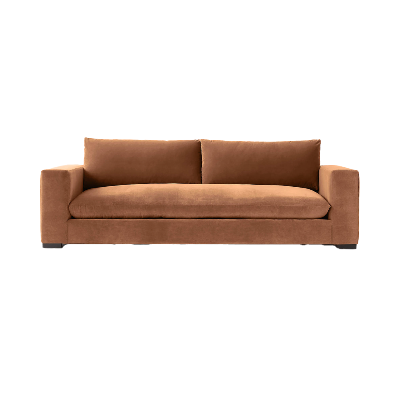 Copper Brown Velvet Sofa