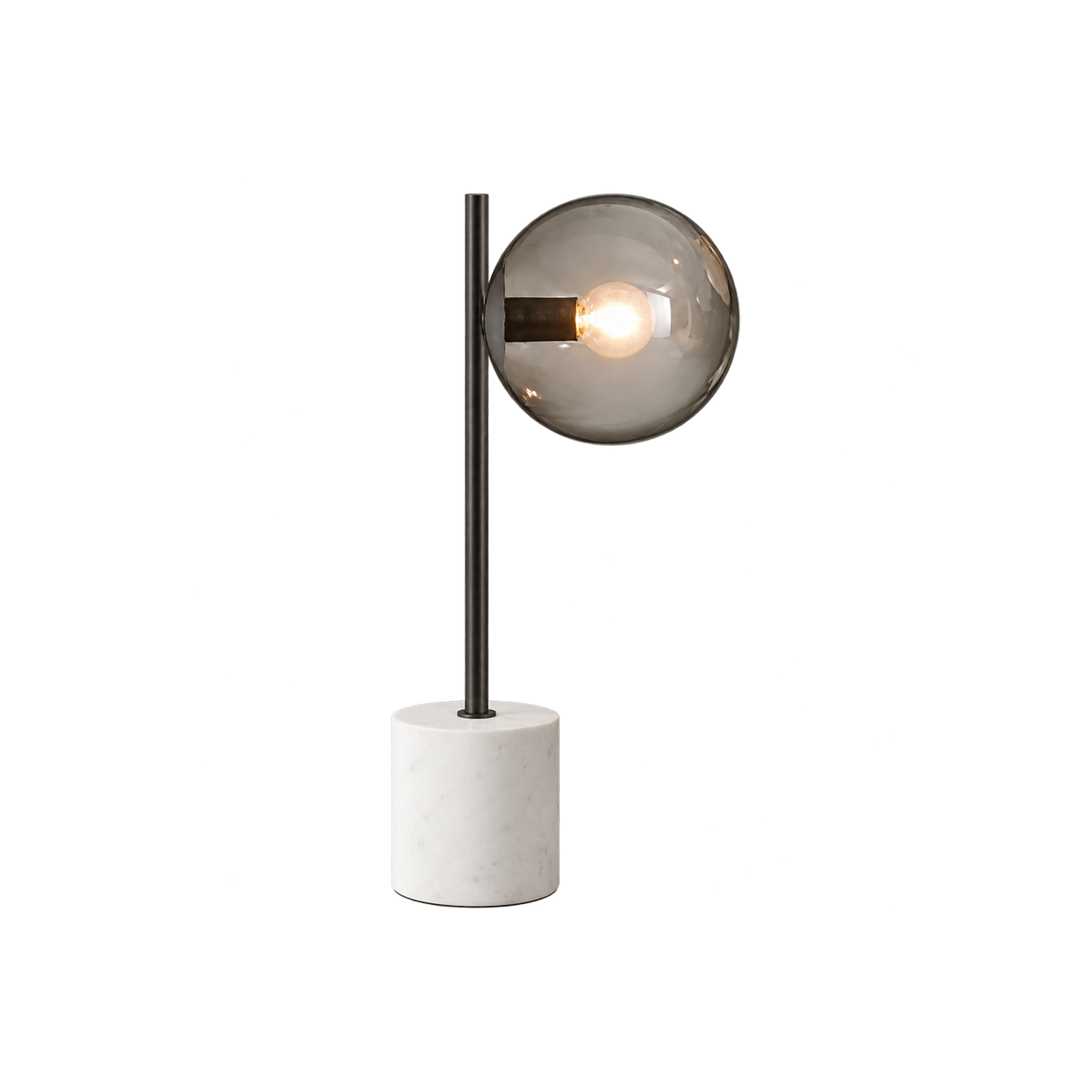 Smoked Glass Table Lamp