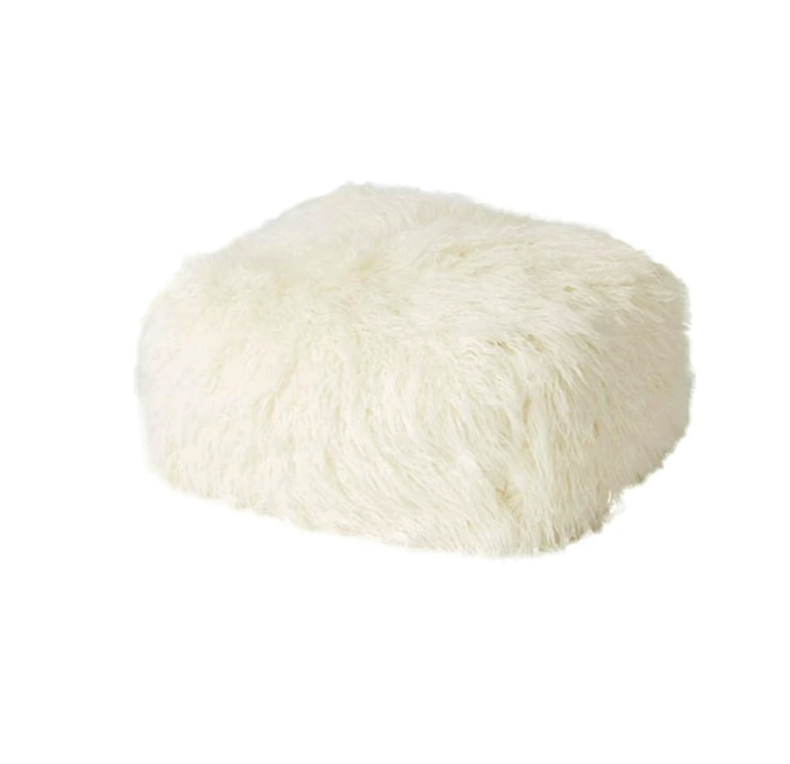White Fur Pouf
