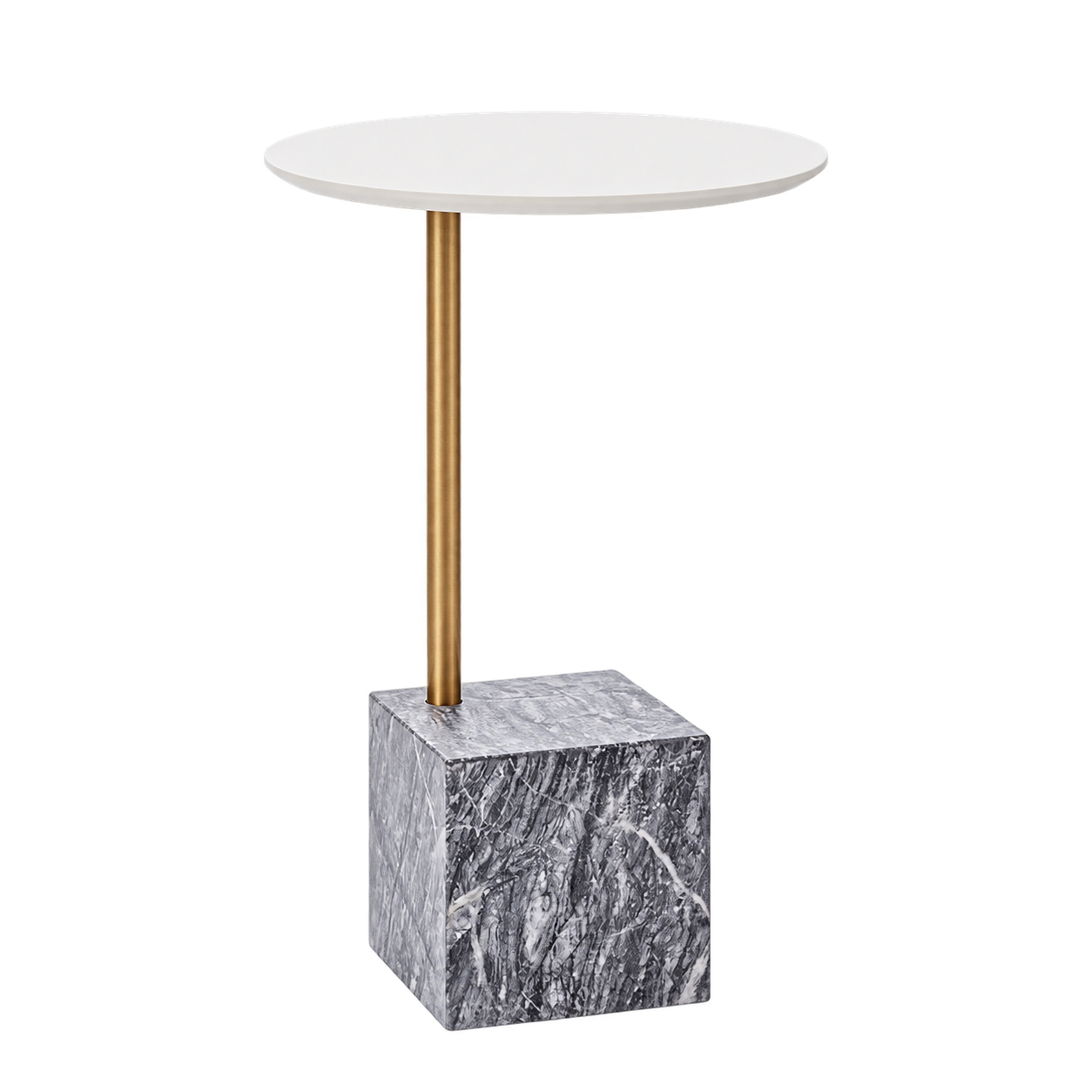 Marble Top Cube Side Table