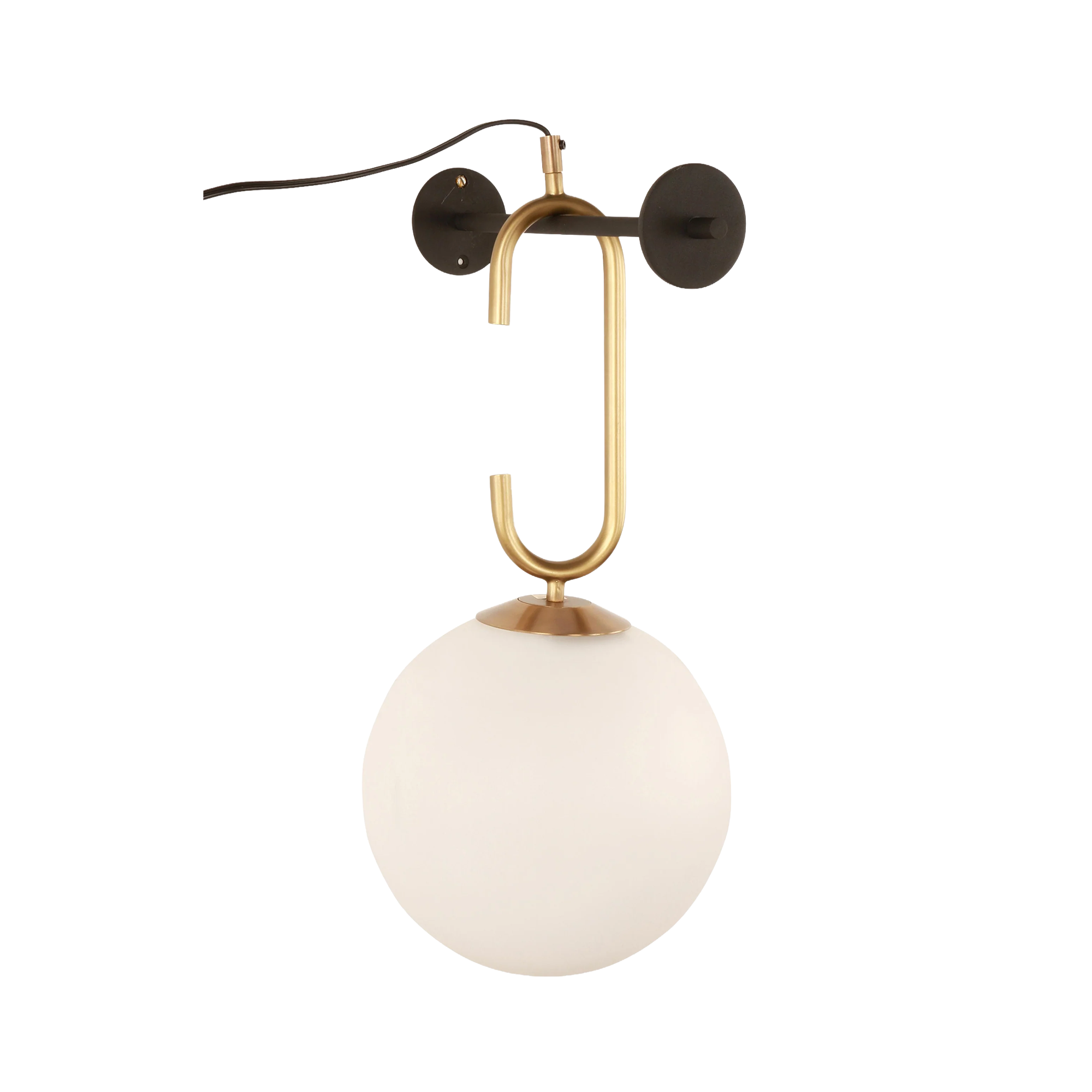 White and Gold Globe Sconce