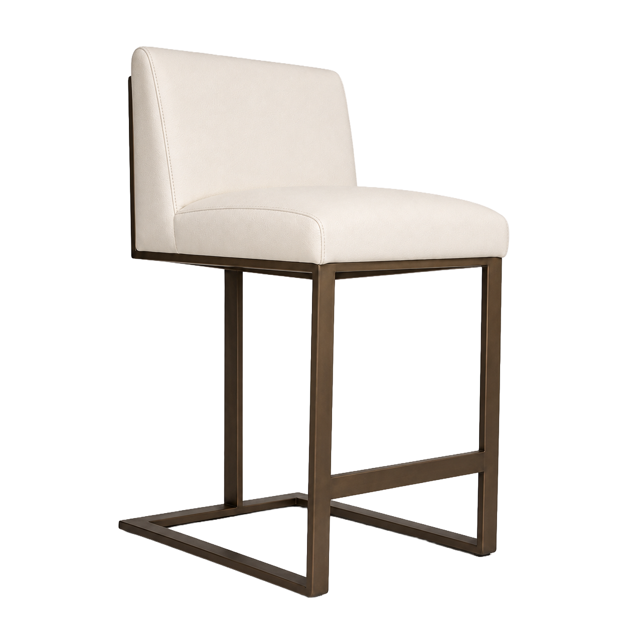 White Leather Counter Stool
