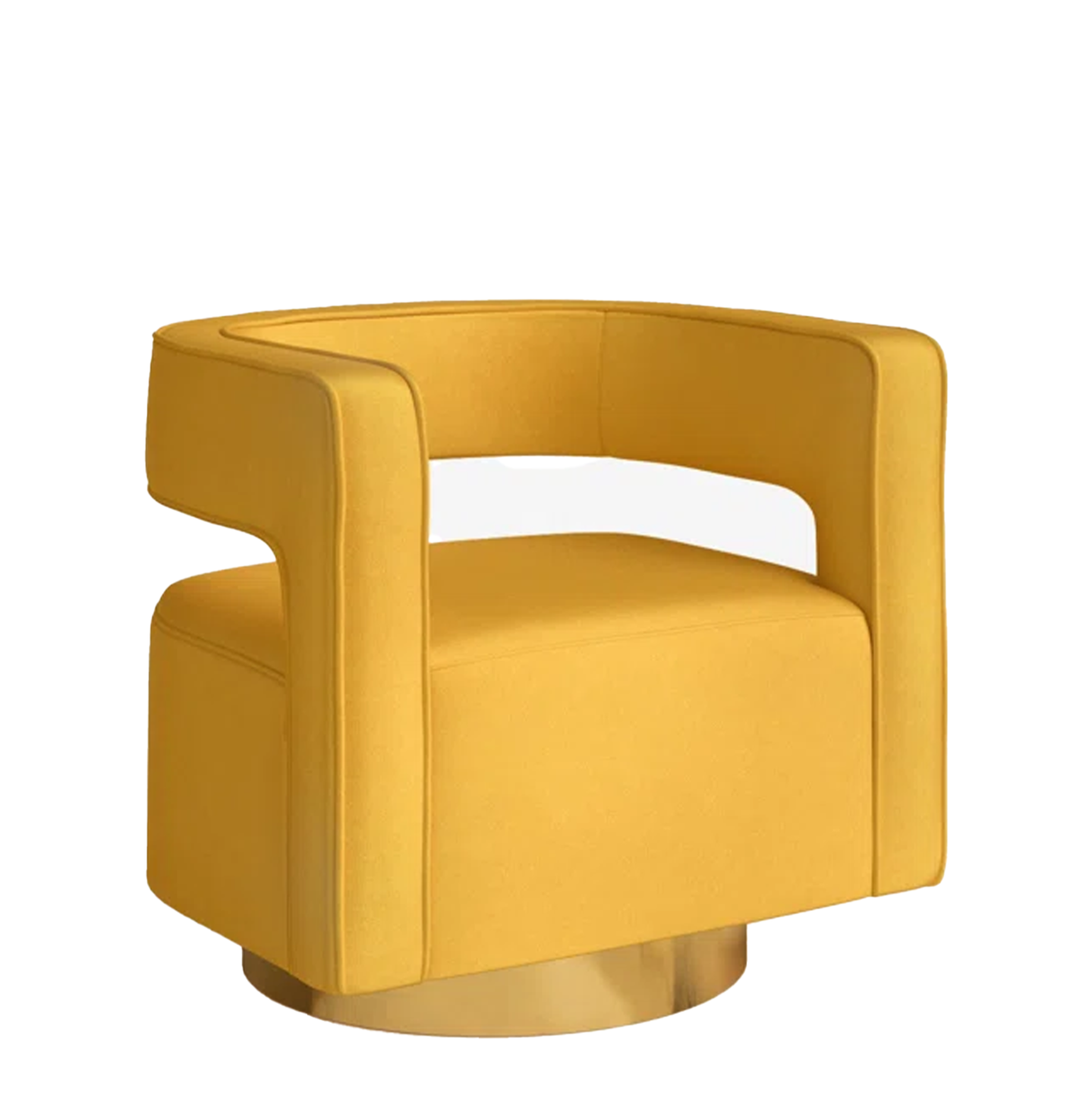 Yellow Velvet Swivel Chair