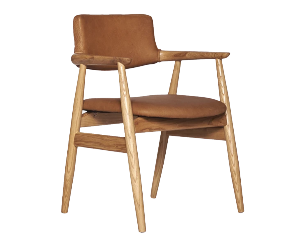 Elodie Brown Leather Dining Chair