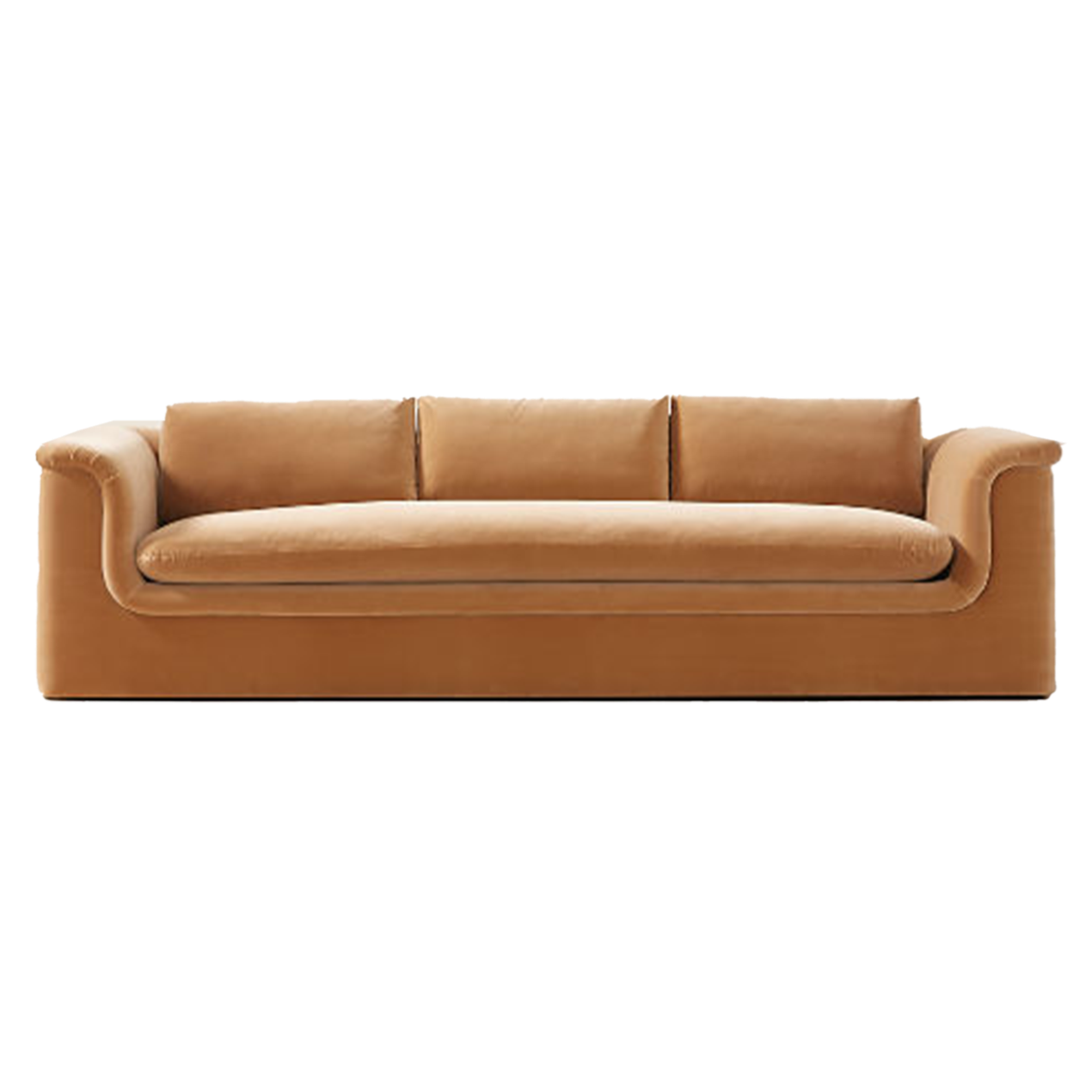 CAMEL BROWN VELVET SOFA