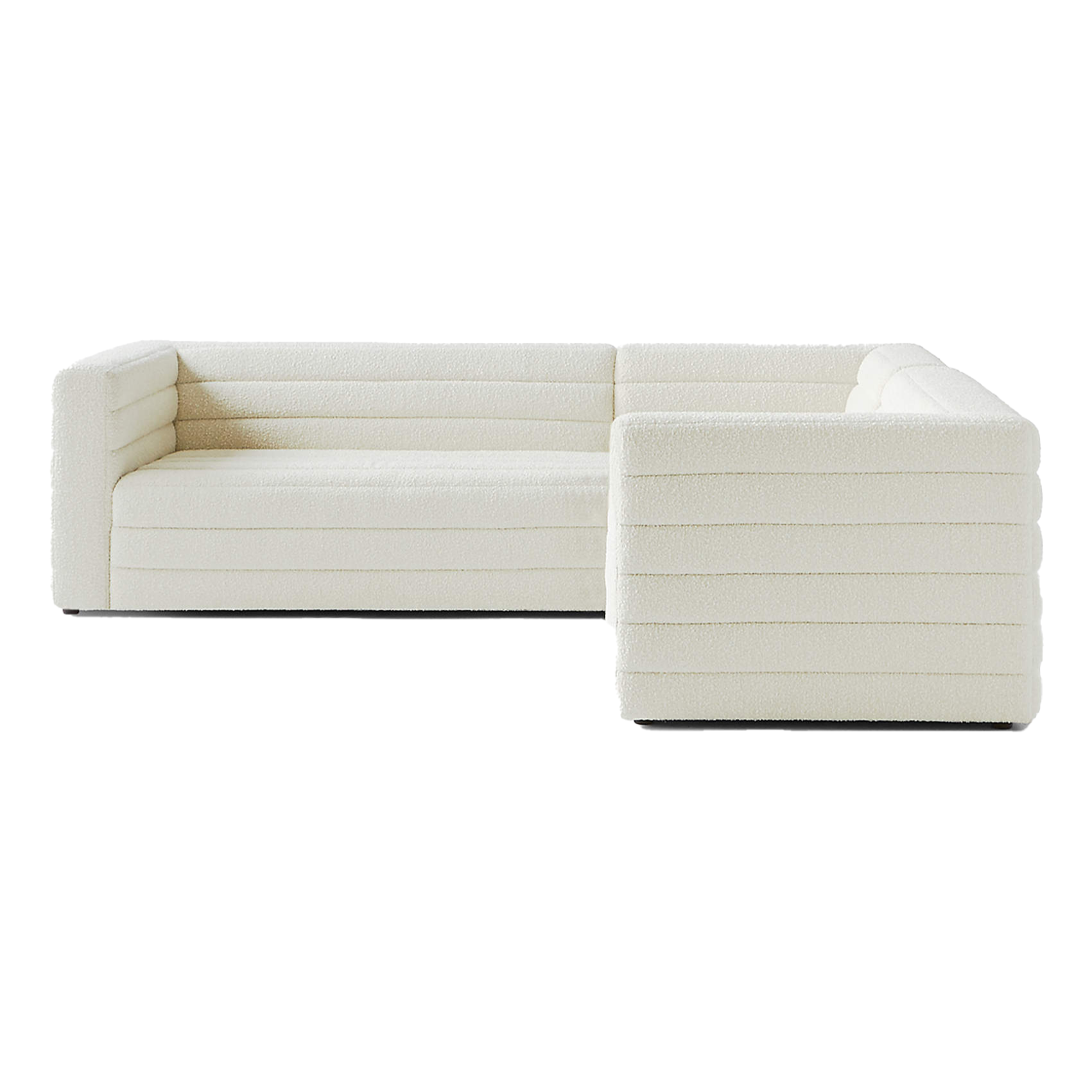 Strata 3-Piece White Boucle Sofa