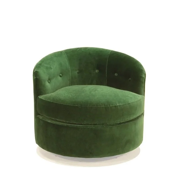 Marie Vance Emerald Velvet Swivel Chair