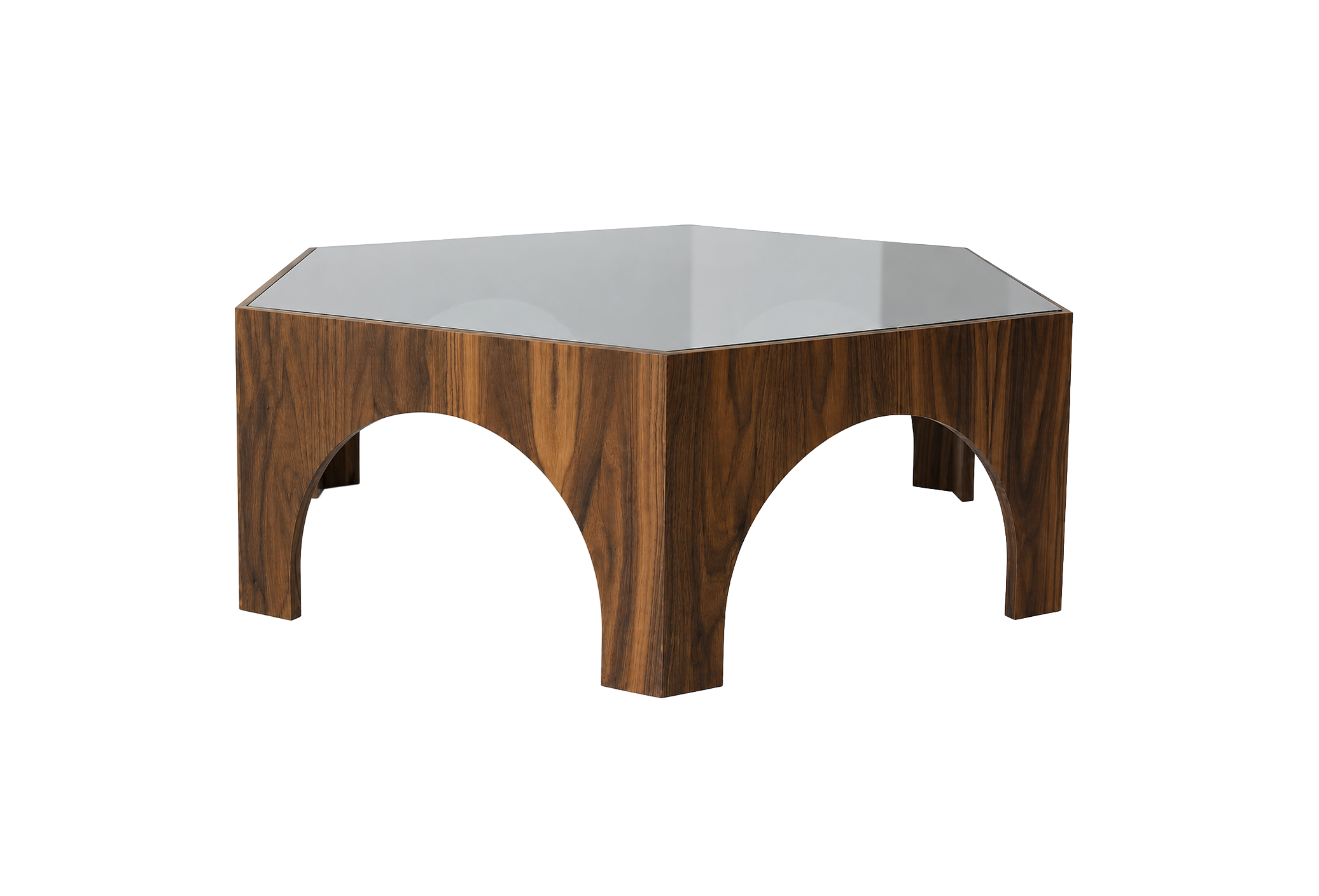 Walnut Hexagon Coffee Table