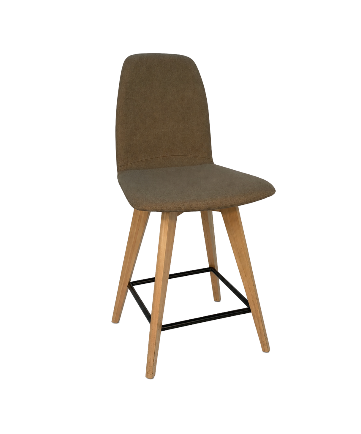 Grey Stool With Wood Legs