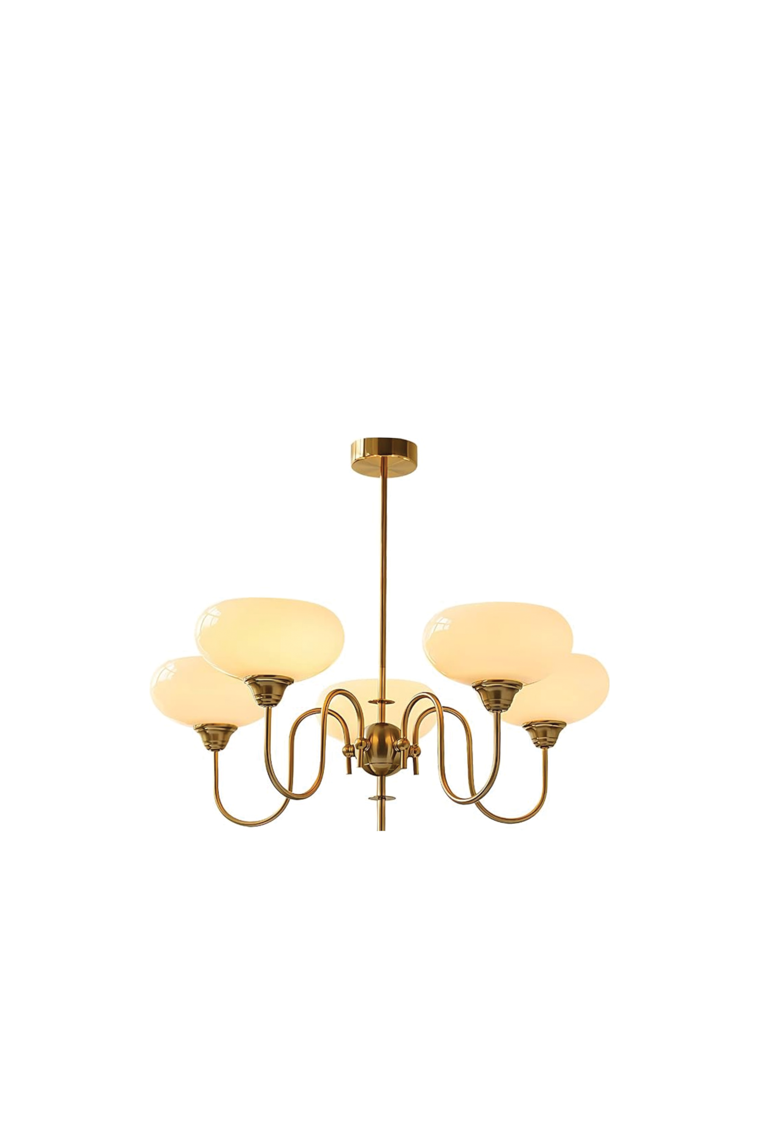 Gold Vintage Modern 5-Globe Chandelier