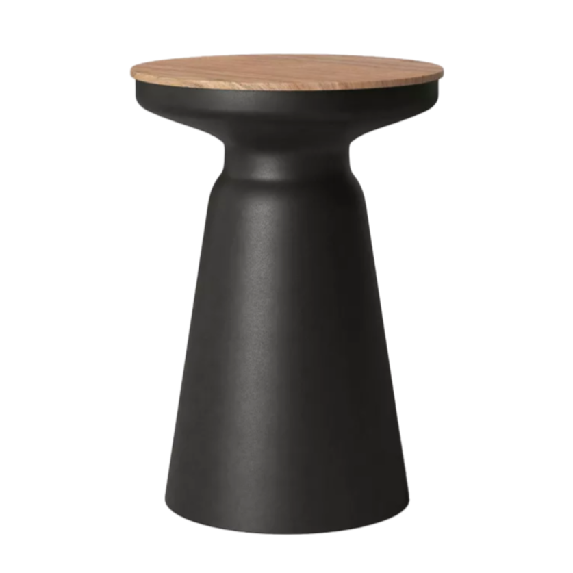Gino Turned Drum Accent Table Black