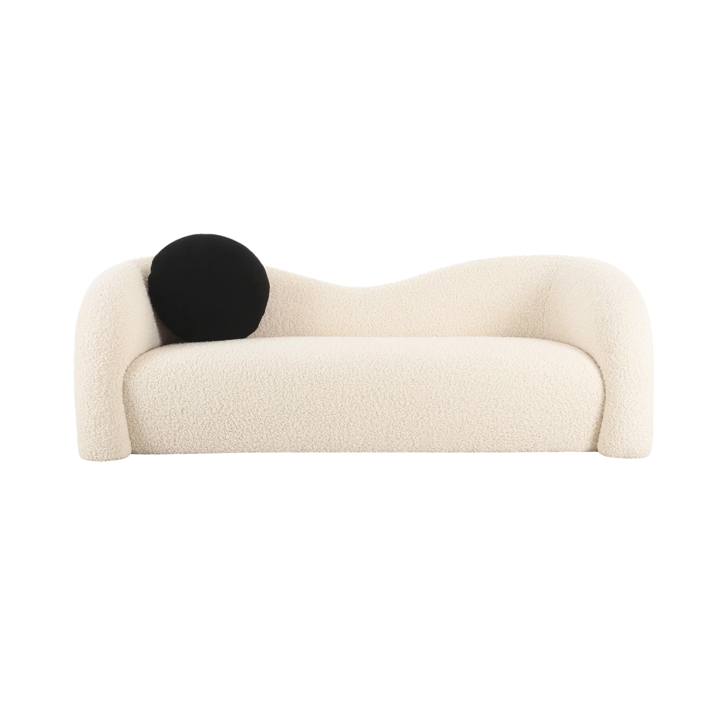 BEIGE FAUX SHEARLING SOFA