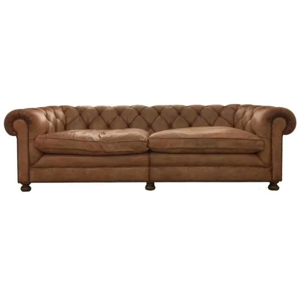 Light Brown Tufted Chesterfield Sofa