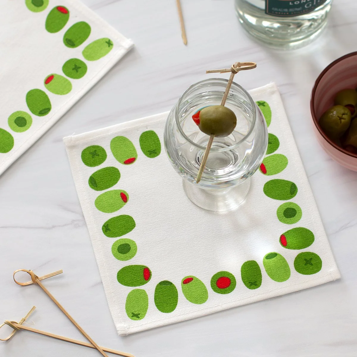 Green Olives Cocktail Napkin Set.Media-02.jpg