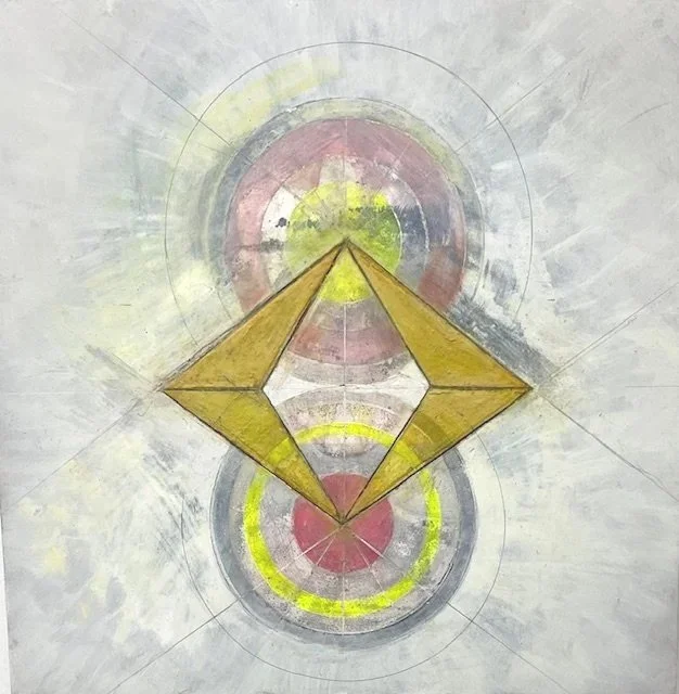 'It's Right Here', Casein, acrylic and wax medium on Cradled Gessoboard, 10" x 10", 2025.