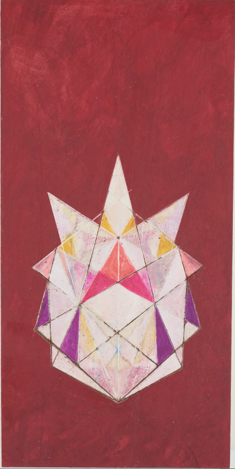 'All Good', Casein, acrylic and Wax Medium on Cradled Gessoboard, 12" X 6", 2025.