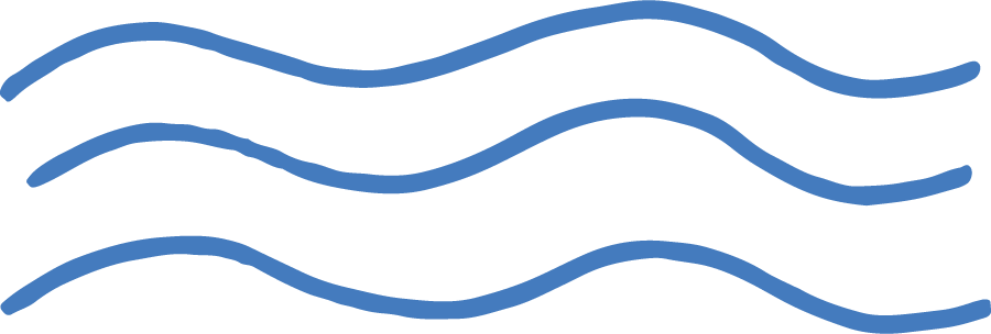 Blue wavy lines on a transparent background