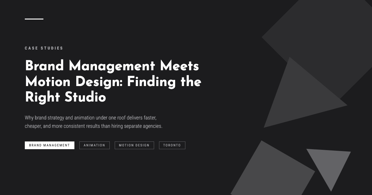 Brand Management Meets Motion Design: Finding the Right Studio