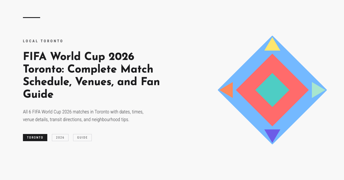 FIFA World Cup 2026 Toronto: Complete Match Schedule, Venues, and Fan Guide