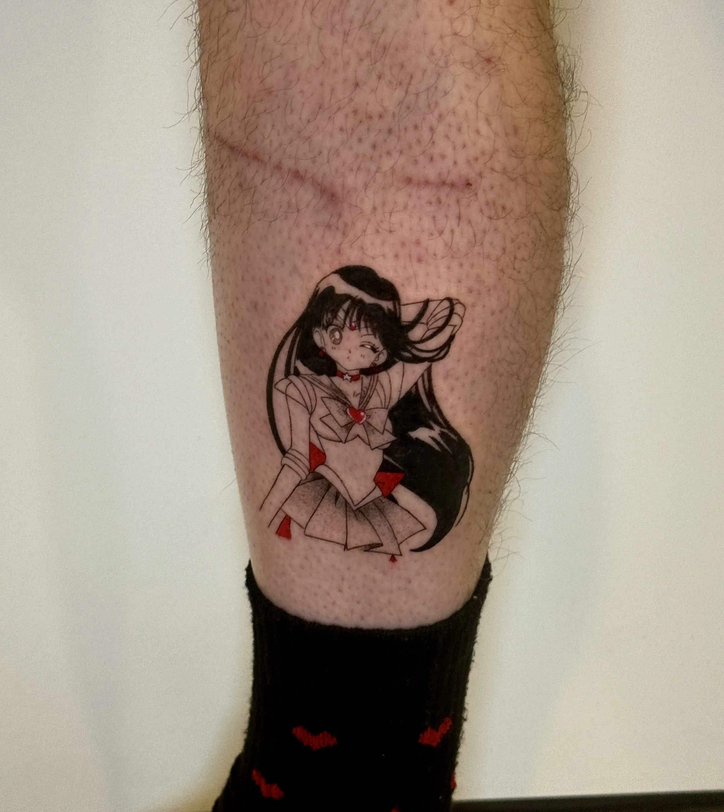 Black and Gray Sailor Moon Tattoo NYC