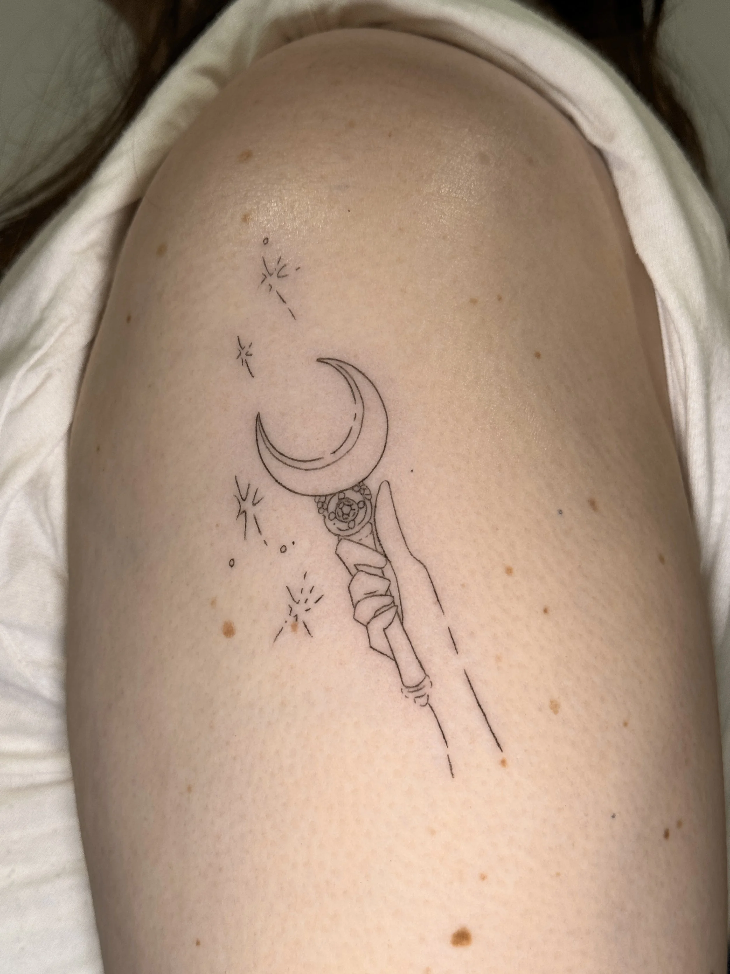 Fine line Sailor Moon Tattoo NYC