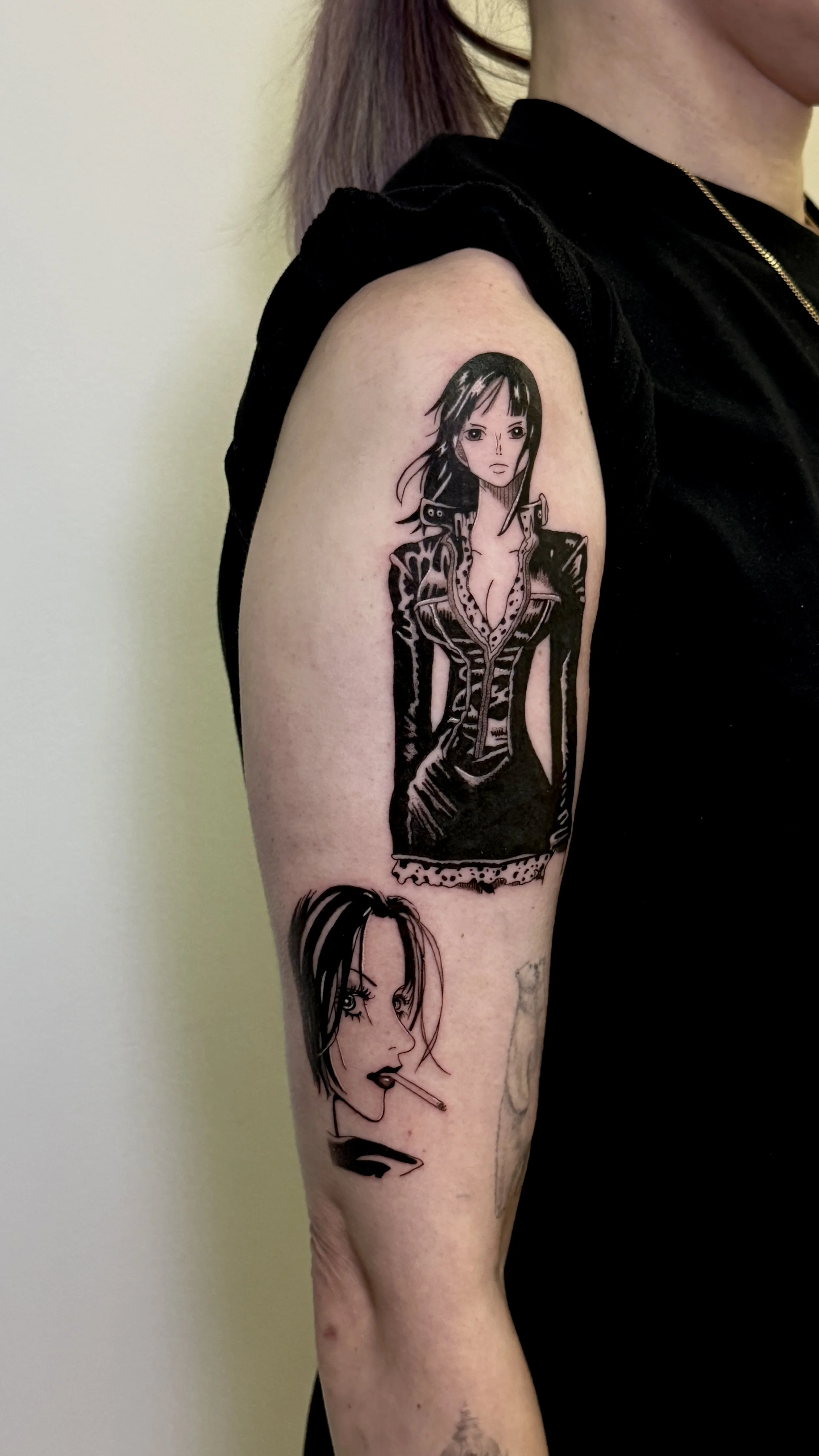Nico Robin + Nana Osaki Manga Panel Tattoo