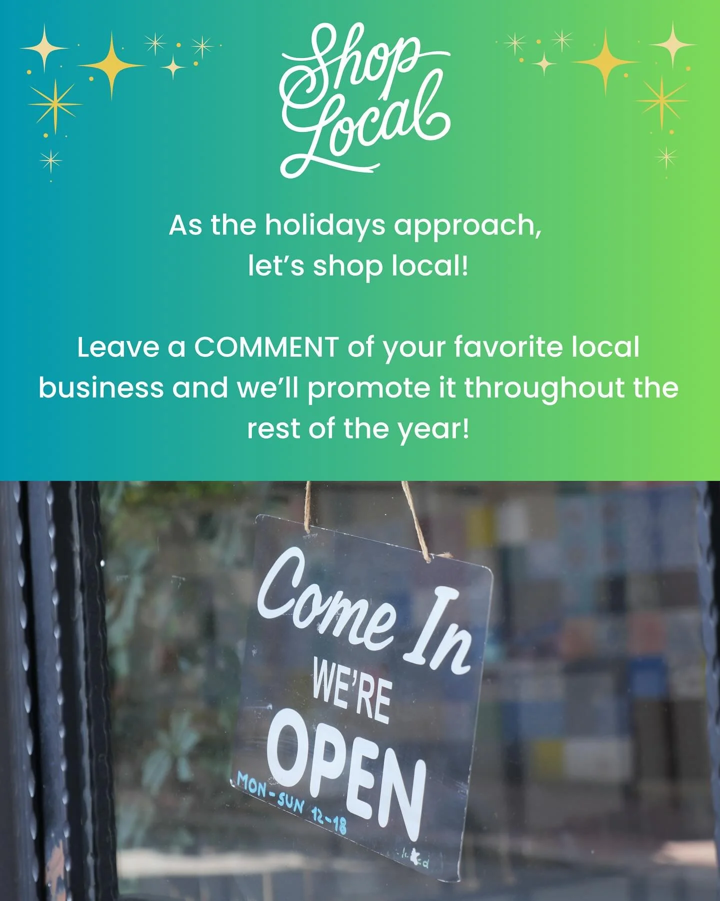 Behind every local small business is someone who remembers your name, your story, your favorite color mug. This season, let&rsquo;s show up for them the way they show up for us. With heart, presence, and connection. 💛

COMMENT and TAG your favorite 