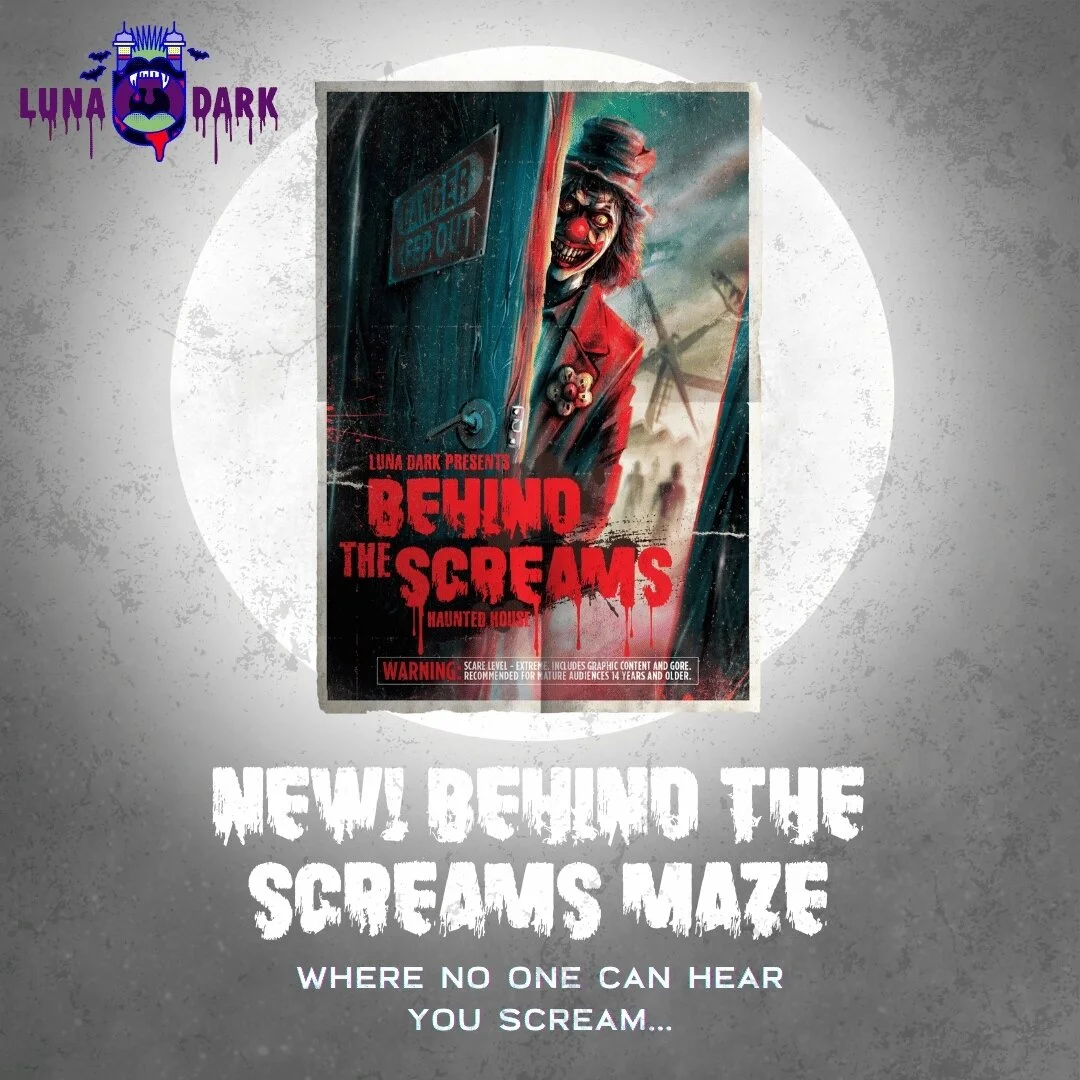Are you brave enough to face the terror that lurks in the dark? 🧟🕯️⁠
⁠
As the haunting veil of darkness falls upon Luna Park this Halloween, prepare to journey deep into the sinister, off-limits corners of our wicked NEW Behind the Screams Maze. ⁠
