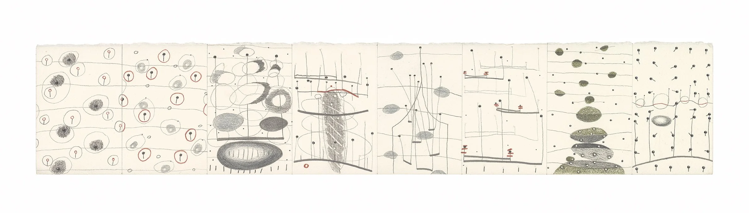 drawing 16 - 2002-2013 - Series of 43 prints - reworked by the artist - 24 x 80 cm