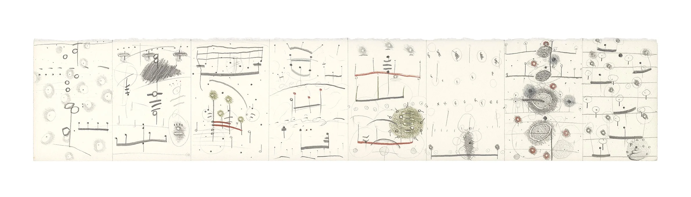 drawing 10 - 2002-2013 - Series of 43 prints - reworked by the artist - 24 x 80 cm