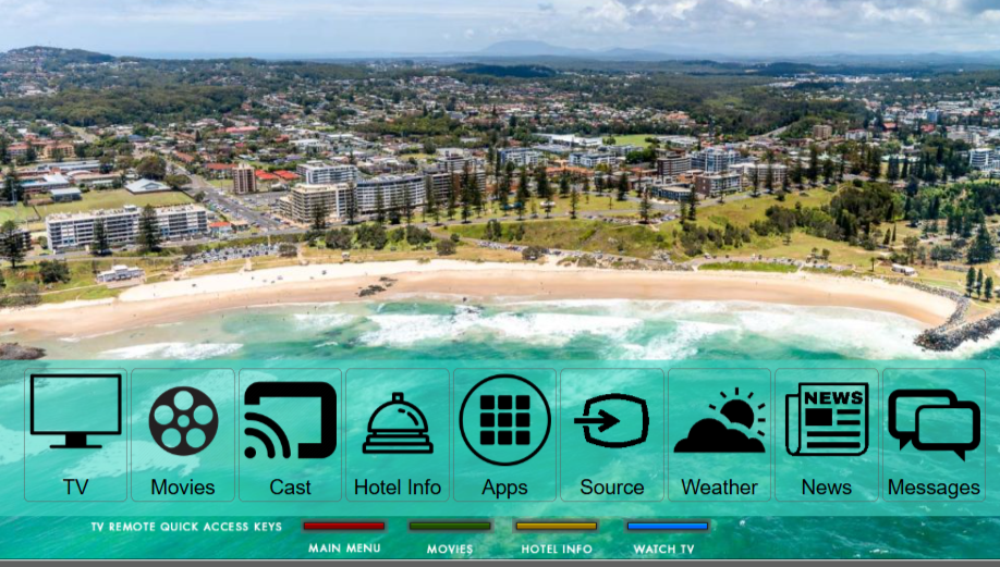 Modern hotel room at Mercure Centro Port Macquarie.