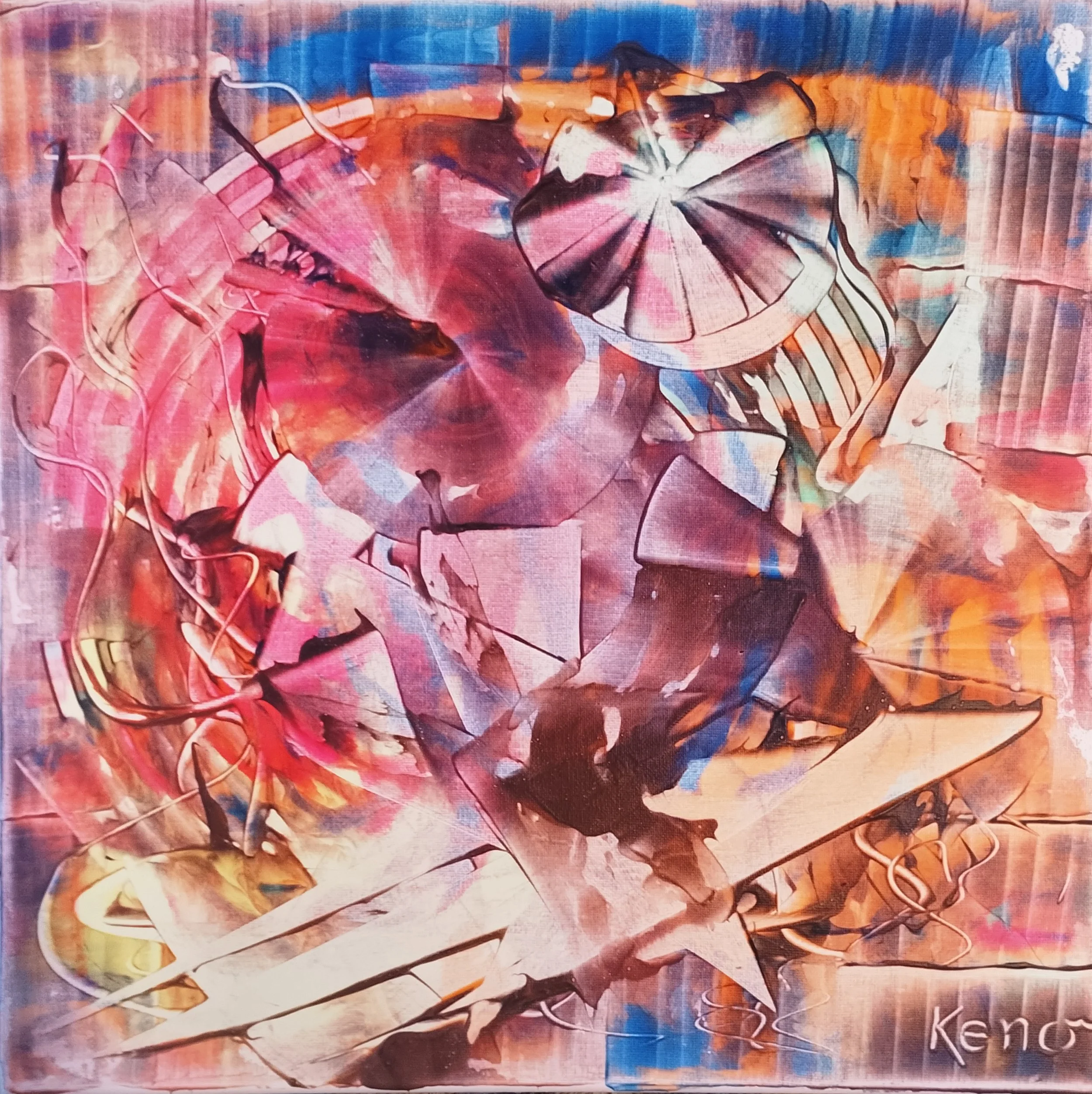 Lyric Explosion (2025), Acrylic on canvas, 40 x 40 cm