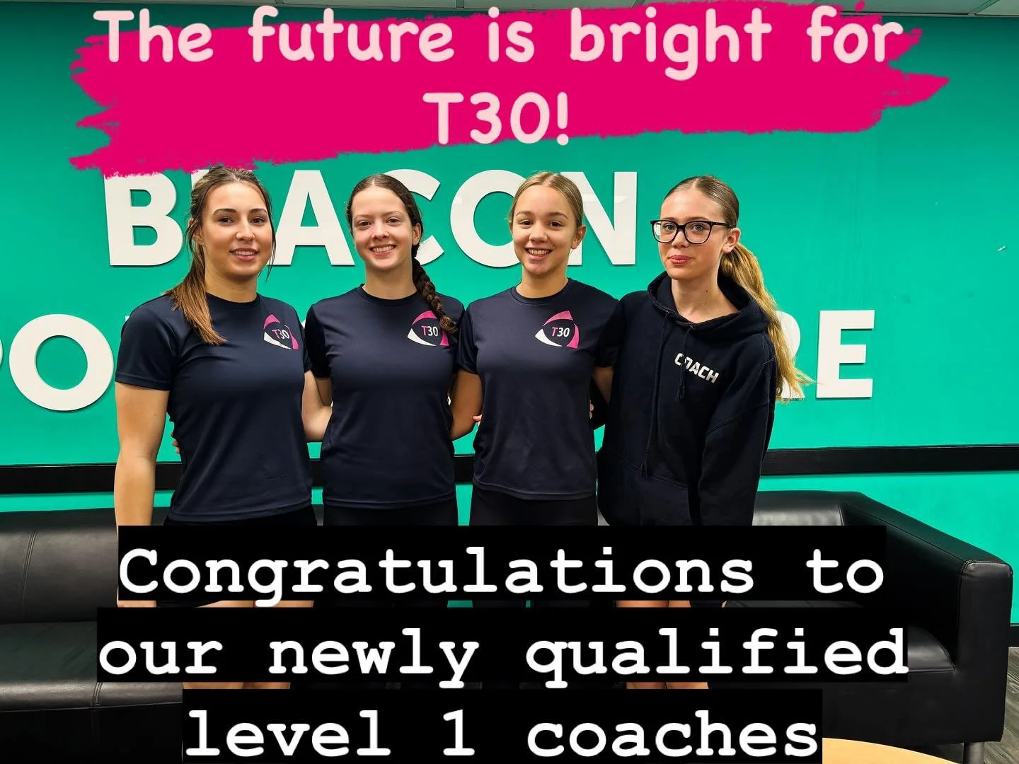 Well done to Evie, Georgia, Alice and Amelia! T30 are so lucky to have you as part of our coaching team.  Thanks IGA for running brilliant, cost effective easily accessible  courses to enable young people with a passion for gymnastics  to stay in the
