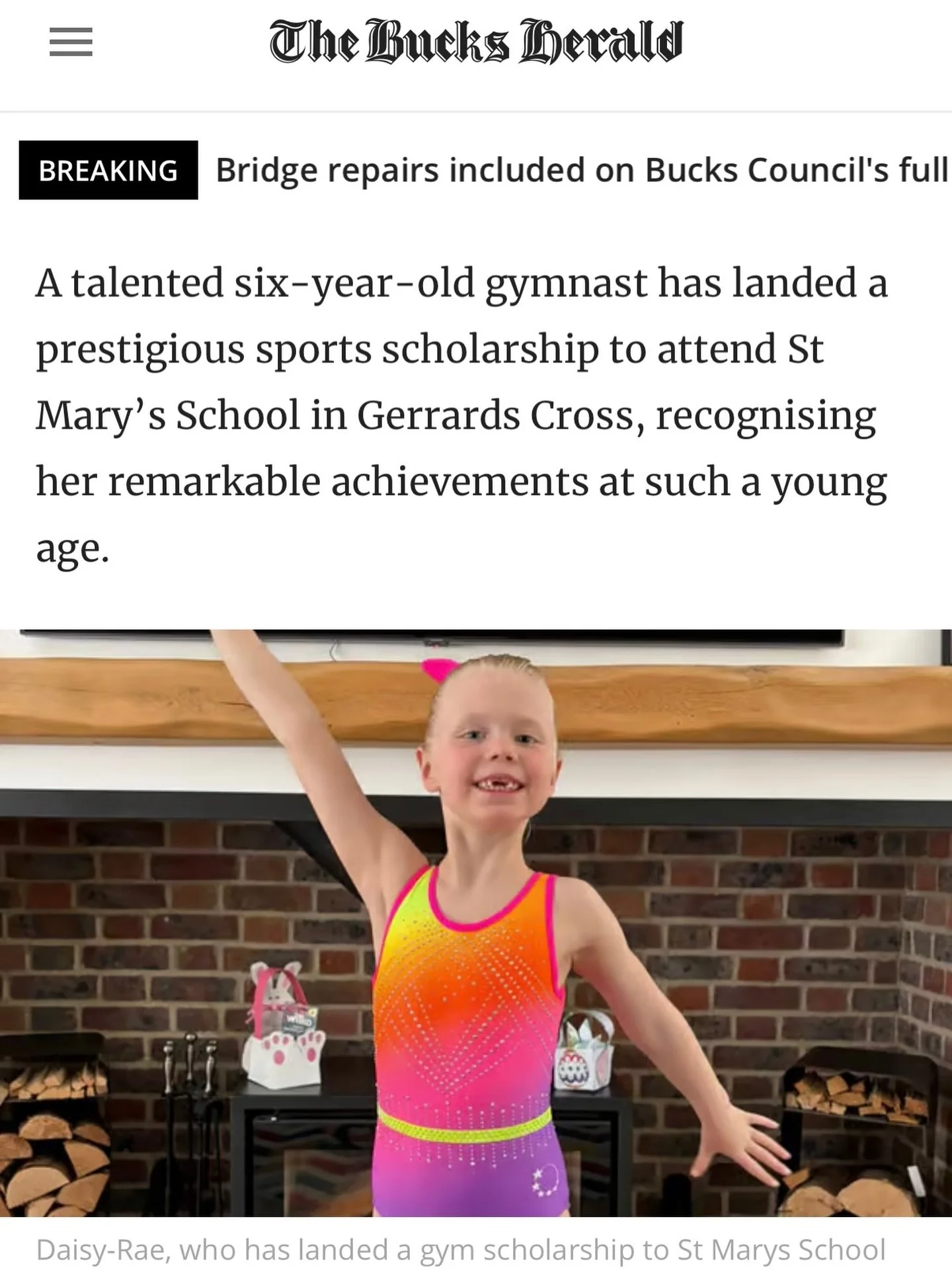 We are so proud of one of our young gymnasts Daisy-Rae for earning a gymnastics scholarship at St Mary&rsquo;s School Gerrards Cross✨

This is such a special achievement and just the start of her gymnastics journey 💗🤸🏼.