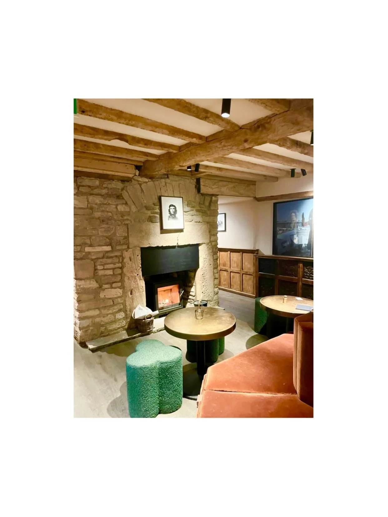 Popped into much publicised, The Bull at Burford, owned by former PR guru turned pub landlord, Matthew Freud. Deserving of its many plaudits, the interior space blends beautifully into the 16th century building with different vibes emerging through t