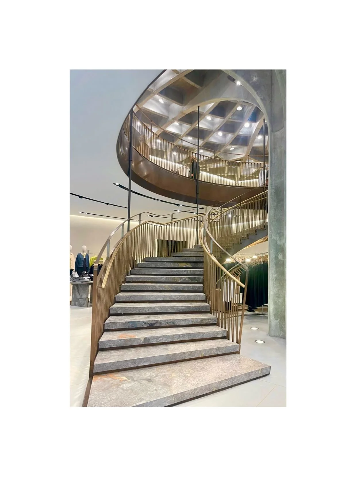 The flagship store of Bestseller, the multi brand Danish fashion giant in Copenhagen, is a masterclass in preserving the original exterior of a historic building. The space in Gammeltorv dates from 1899, and is two stories connected by a single concr