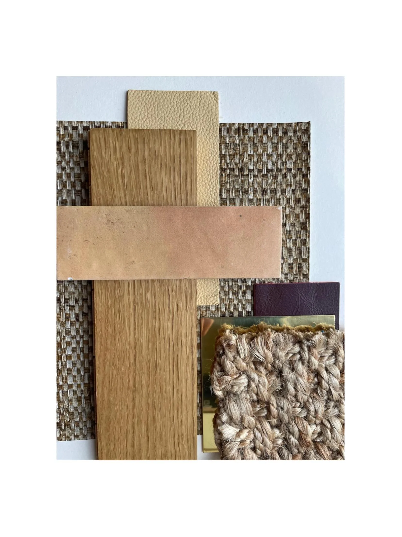 We are working on an exciting new retail concept and the moodboard is a palette shaped by earthy tones, tactile finishes and natural materials that feel timeless rather than trend-led.

Clay tile wall accents layered with raffia woven wallpaper, luxu