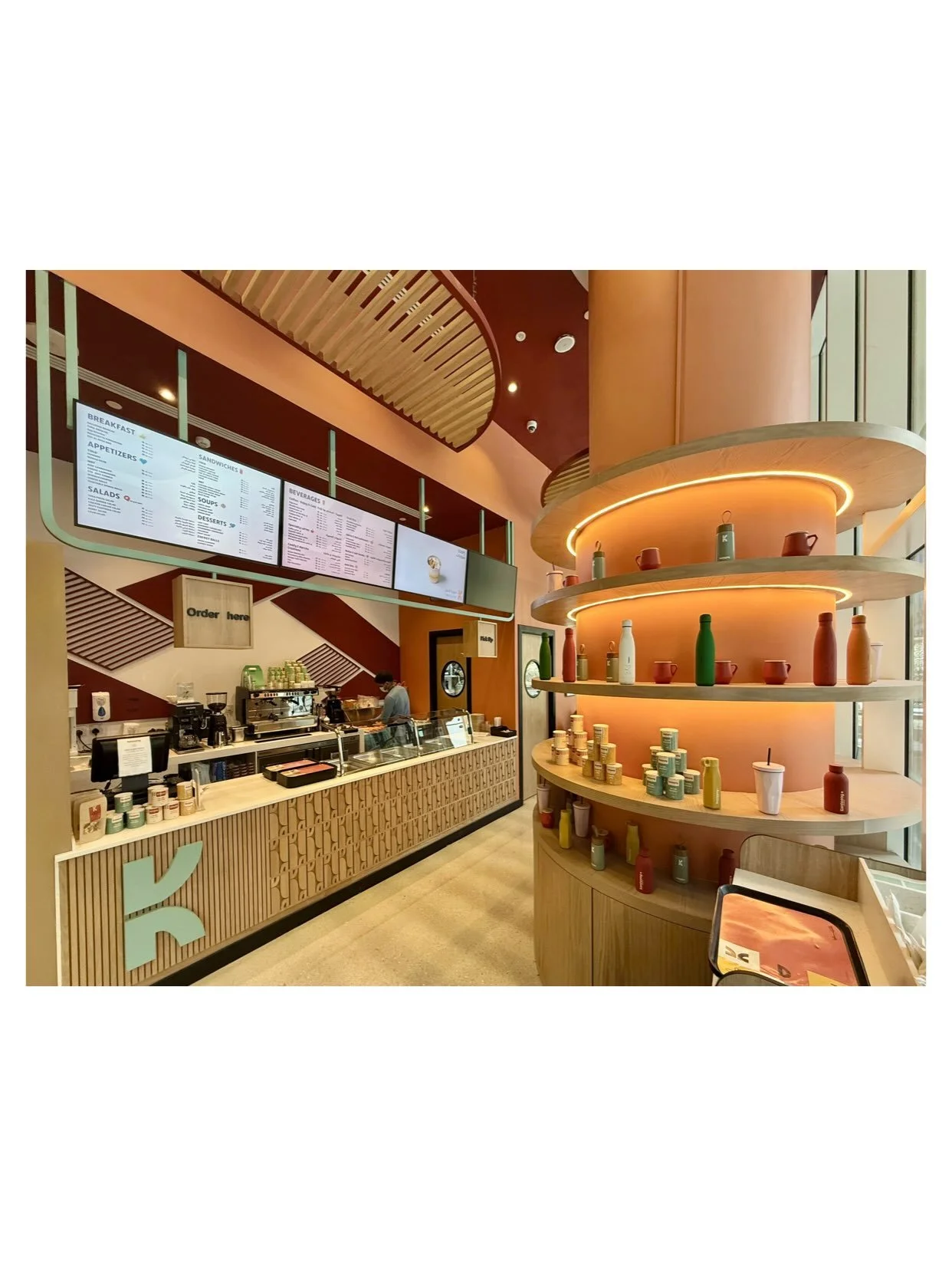 A new chapter for Kanteeny.

Now open in Laysen Valley, Riyadh, this compact caf&eacute; brings the new Kanteeny brand to life for the first time.

After developing the brand strategy, identity and interior concept, we worked with the team to adapt t