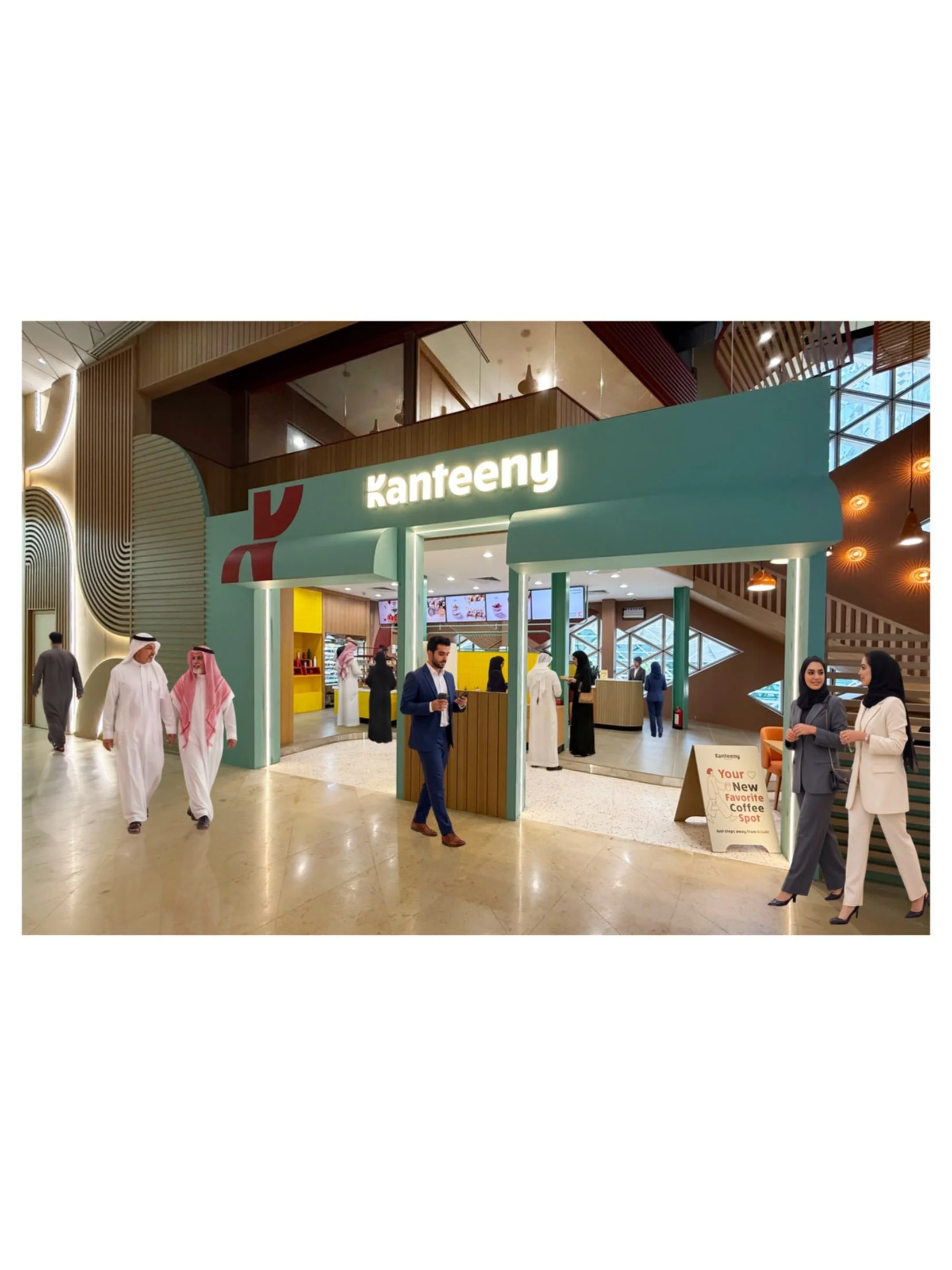 Kanteeny KAFD is now open.

We&rsquo;re excited to finally share Kanteeny&rsquo;s new flagship location in King Abdullah Financial District, Riyadh.

Following our work developing Kanteeny&rsquo;s brand strategy, visual identity and interior concept,