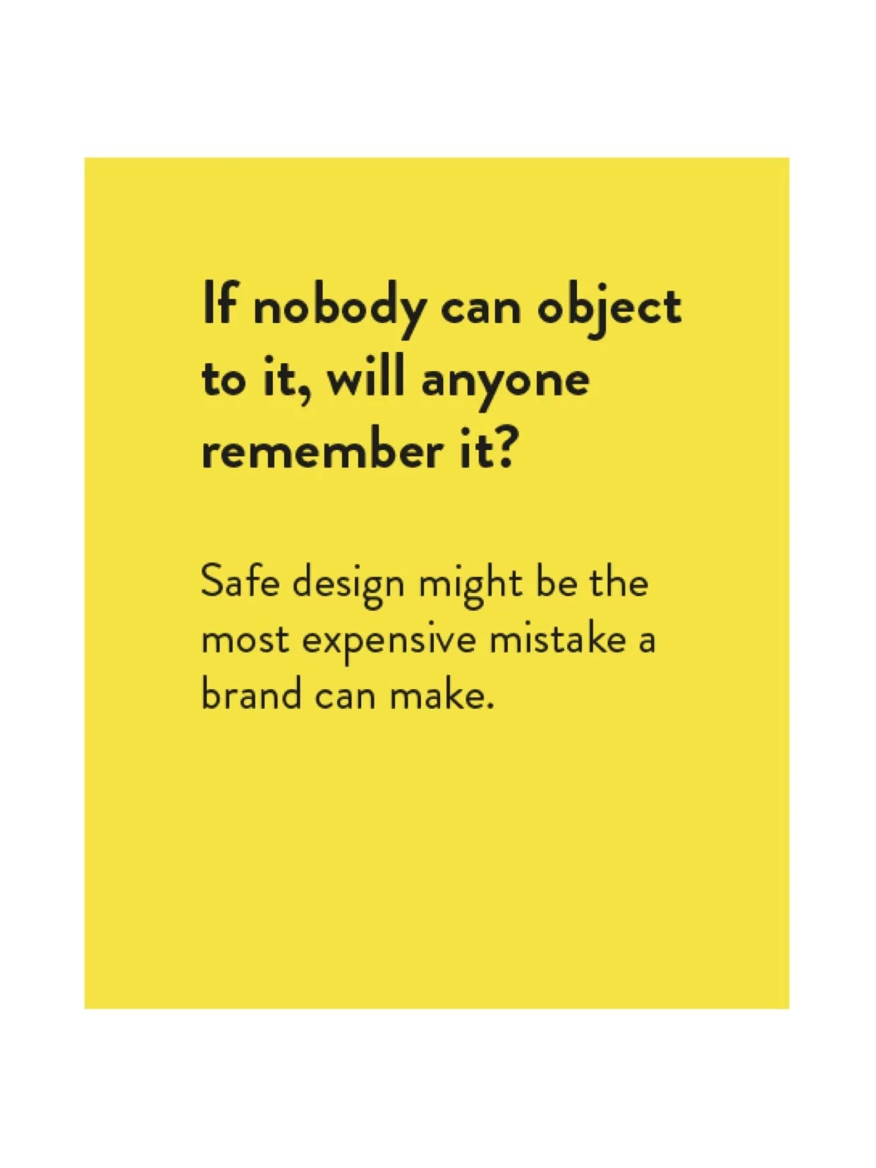 Why safe design might be the most expensive mistake your brand can make&hellip; Read more in Link in bio.